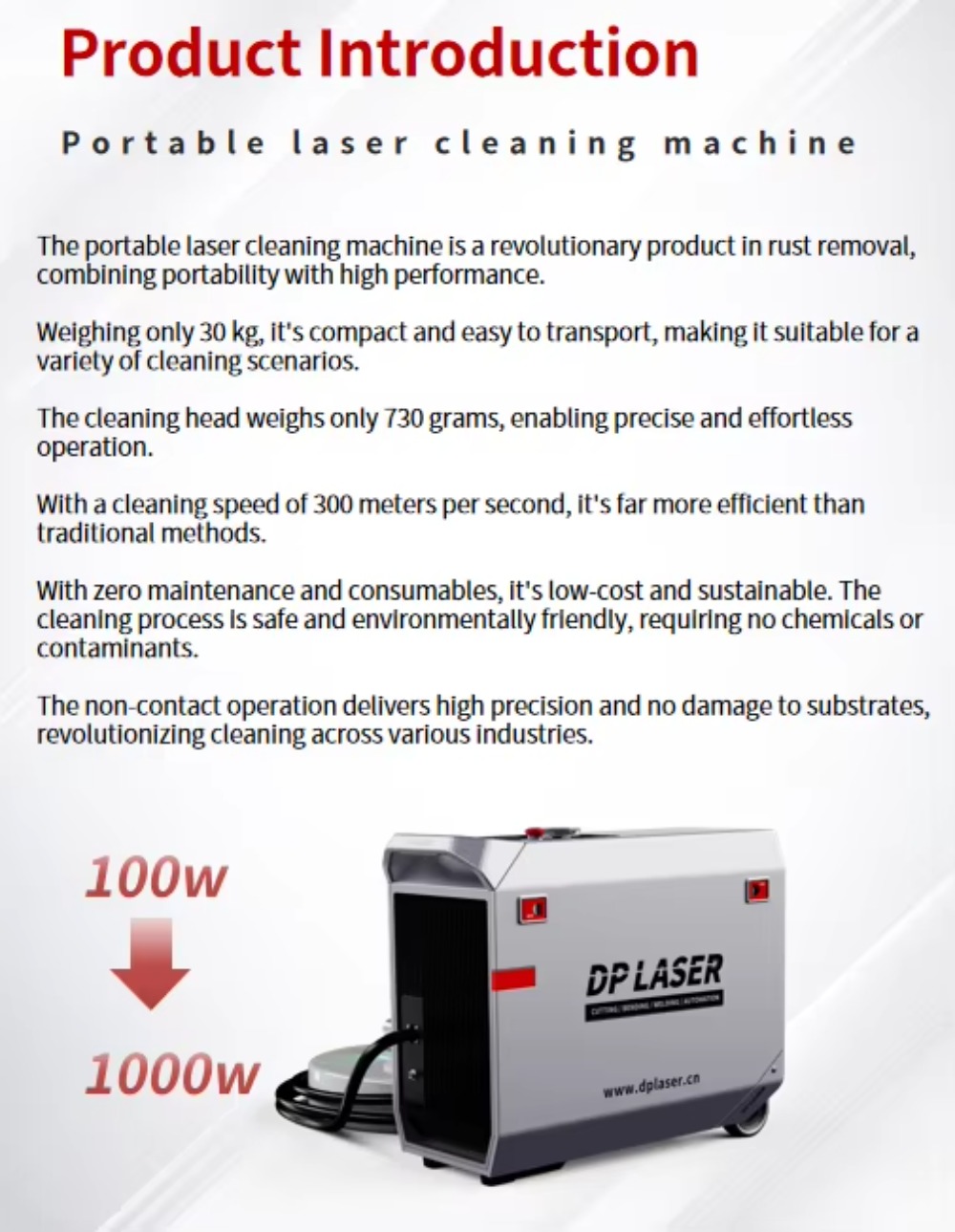 Industrial Laser Paint Remover - Machine de nettoyage laser industrielle portable,